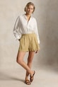 Odzież Polo Ralph Lauren szorty damskie lniane DELAVE LINEN-WVN-SHORTS 211A12967001 beżowy