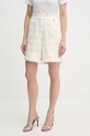 Karl Lagerfeld elegantní šortky ženské s příměsí vlny béžová B2W10002