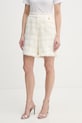 Karl Lagerfeld elegantní šortky ženské s příměsí vlny béžová B2W10002