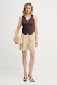 Gant pantaloncini da donna con lino 4020131 beige SS26