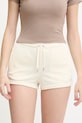 Odzież Juicy Couture szorty damskie welurowe TAMIA SHORTS JCWHS126305 beżowy