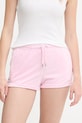 Odzież Juicy Couture szorty damskie welurowe TAMIA SHORTS JCWHS126305 różowy