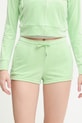 Odzież Juicy Couture szorty damskie welurowe TAMIA SHORTS JCWHS126305 zielony