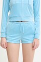 Odzież Juicy Couture szorty damskie welurowe TAMIA SHORTS JCWHS126305 niebieski