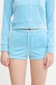 Odzież Juicy Couture szorty damskie welurowe TAMIA SHORTS JCWHS126305 niebieski