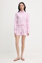 Paramidonna szorty damskie lniane Cora SS26CSPW.1 różowy SS26