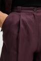 Sisley pantaloni scurți de damă din in burgundia 4TTSL901Y