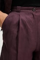 Sisley pantaloni scurți de damă din in burgundia 4TTSL901Y