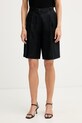 Sisley šortky dámské lněné černá 4TTSL901Y