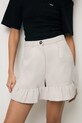 BIZUU kratke hlače ženske z bombažem NEYO bež NEYO.KREMOWY