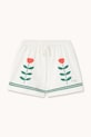 Tinycottons szorty bawełniane dziecięce RED ROSES GRAPHIC SHORTS wzorzyste biały SS26.075