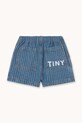 Chłopiec Tinycottons szorty jeansowe dziecięce STRIPES DENIM SHORTS SS26.338 niebieski