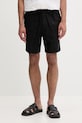 Calvin Klein kratke hlače za muškarce s lanom crna LV04LF620G