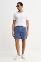 American Vintage szorty sztruksowe MPADO09B niebieski SS26