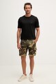 Alpha Industries szorty cargo męskie bawełniane z elastanem Crew Short Camo 196201 zielony SS26