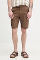 Lindbergh szorty męskie z dodatkiem lnu brązowy 30.505020