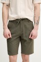 Lindbergh szorty męskie z lnem zielony 30.508003