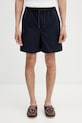 Maison Kitsuné szorty męskie bawełniane z elastanem granatowy QM01401WC5082