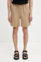 Maison Kitsuné szorty bawełniane z elastanem męskie beżowy QM01401WC5082