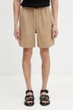 Maison Kitsuné szorty bawełniane z elastanem męskie beżowy QM01401WC5082