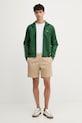 Lacoste szorty męskie bawełniane z elastanem GH2324 beżowy SS26