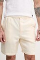 Lacoste szorty męskie z lnem beżowy GH2628