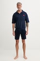 HUGO loungewear šortky pánské s bavlnou TERRANCE SHORTS 50559743 námořnická modř SS26