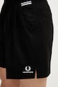 Fred Perry x Kris Van Assche szorty eleganckie męskie z wiskozą czarny ST2104