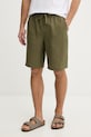 Guess kratke hlače moške iz lana zelena F6GD01.WN202
