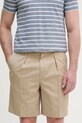 Tommy Hilfiger bermudy pánske s prímesou ľanu NEW YORK béžová MW0MW42670