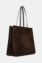 Tory Burch torebka zamszowa Ella Suede 170980.200 brązowy SS26