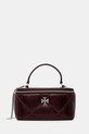 Tory Burch torebka skórzana Kira Diamond skóra licowa bordowy 174394.500