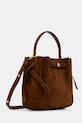 Tory Burch torebka zamszowa Romy Suede 174221.200 brązowy SS26