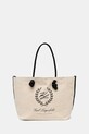 Bombažna torba Karl Lagerfeld K/HOTEL Potisk bež B1W46065