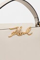 Karl Lagerfeld torebka skórzana K/SIGNATURE beżowy B1W30058