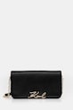 Karl Lagerfeld torebka skórzana K/SIGNATURE skóra licowa czarny B1W32037