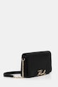 Karl Lagerfeld torebka skórzana K/SIGNATURE B1W32037 czarny SS26