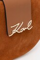 Karl Lagerfeld torebka zamszowa K/SIGNATURE brązowy B1W30196