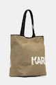 Βαμβακερή τσάντα Karl Lagerfeld K/ESSENTIAL B1W50050 πράσινο SS26