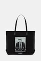 Karl Lagerfeld geantă de bumbac K/ESSENTIAL incape in A4 negru B1W50059