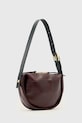 Kožená kabelka AllSaints W565XD burgundské SS26