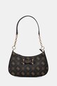 Τσάντα Guess CARRIE λεπτό μοτίβο καφέ HWGP98.98180
