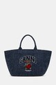 GANNI torebka tote damska bawełniana niebieski B2110041