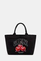 GANNI torebka bawełniana nadruk czarny B2110038