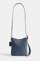 Coach torebka zamszowa Suede Bleecker Bucket 21 nie mieści A4 niebieski CCW84