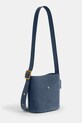 Coach torebka zamszowa Suede Bleecker Bucket 21 niebieski CCW84