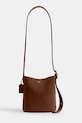 Coach torebka zamszowa Suede Bleecker Bucket 21 nie mieści A4 brązowy CCW84