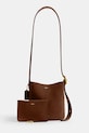 Coach torebka zamszowa Suede Bleecker Bucket 21 CCW84 brązowy SS26