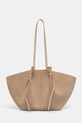Yuzefi torebka shopper damska zamszowa LARGE MOCHI beżowy YUZSS26.HB.LM.S007