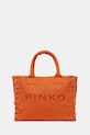 Pinko torebka shopper damska jeansowa pomarańczowy 106673.A3A4